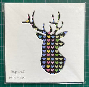 SALE! Unframed Mini Hearty Stag's Head