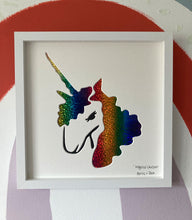 Load image into Gallery viewer, Unicorn artwork with rainbow pattern
