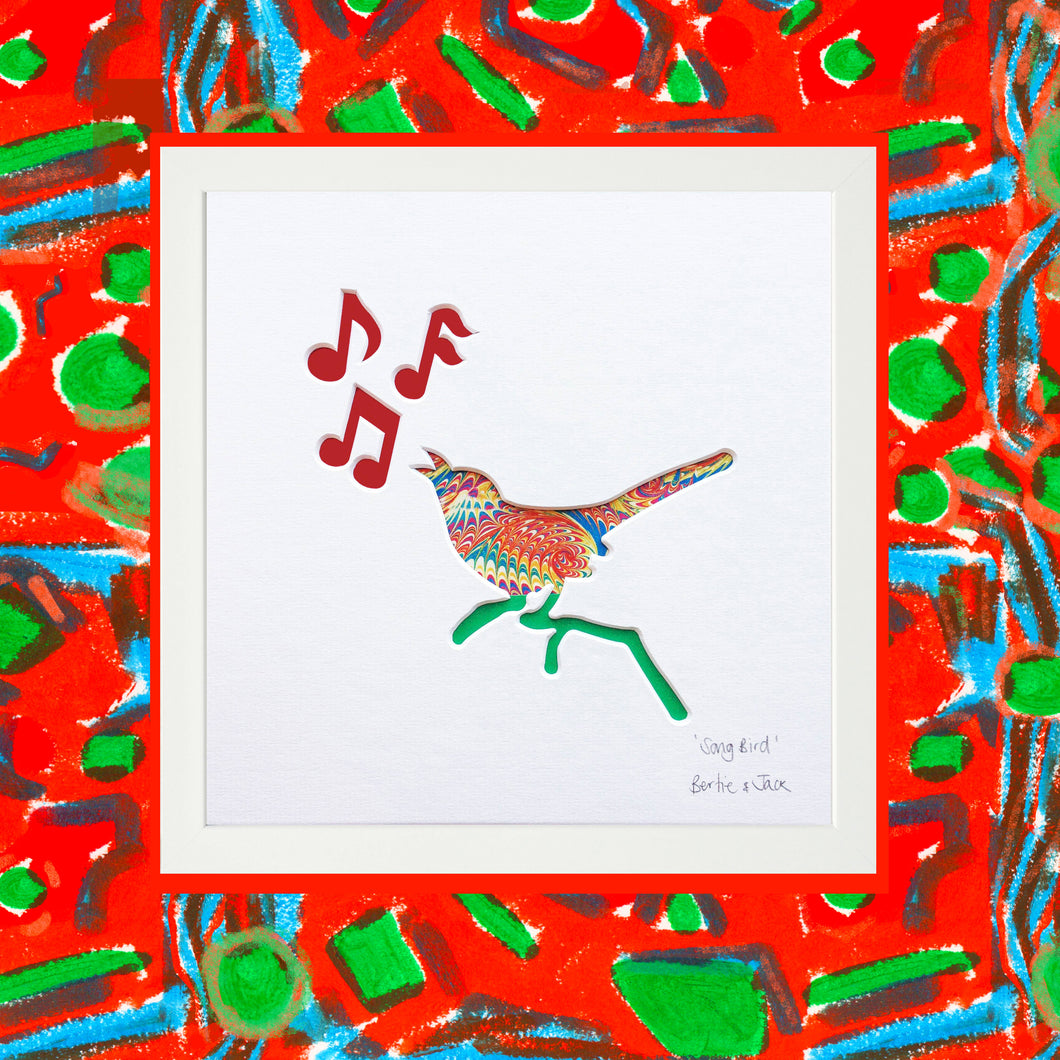 Song Bird with Musical Notes 