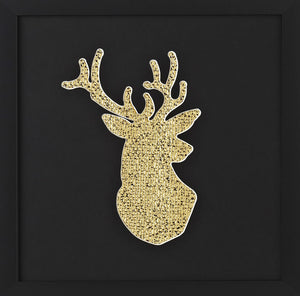 Limited Edition Framed Gold Stags Head